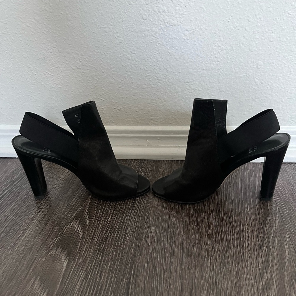 Stuart Weitzman Open Toed Leather Booties - Size 5 - image 4
